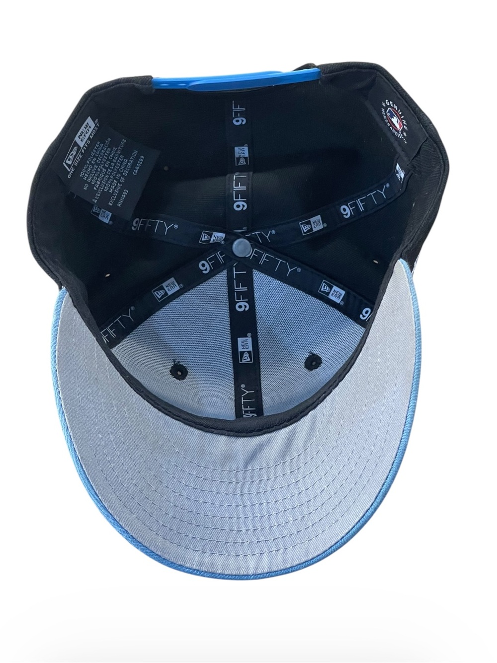 9fifty Black and Light Blue Atlanta 'A' Baseball Cap - Picture 4 of 4